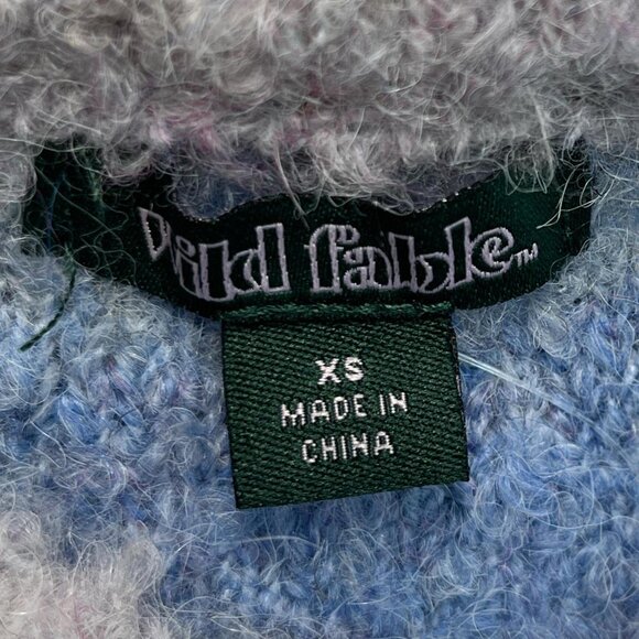 Wild Fable Women’s XS Purple Blue Striped Knit Sweater Polyester Wool Blend - Picture 2 of 5